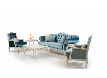 Luxe bankstel 3-zits salontafel bank fauteuil stof bankstel 4-delig.