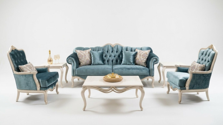 Bank Ontwerp Driezitsbank Bank Bekleed 3-zitsbank Kamer Meubels Luxe Stof