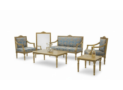 Sofa set met 2+1+1 zitsbank, salontafel, bijzettafel, bank, fauteuil 5-delig.