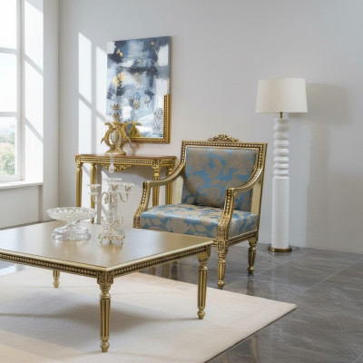 Fauteuils Bekleding Stoelen Goud Stof Luxe Ontwerp Stoel Eenzitter Klassiek