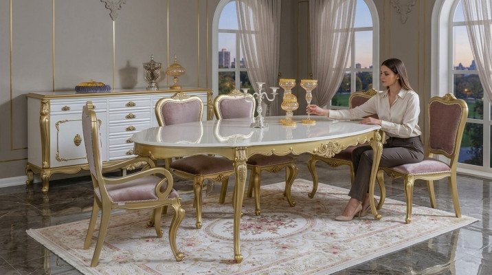 Eettafel Luxe Tafel Luxe Houten Tafel Italië Eetkamer Tafels Klassieke Meubels