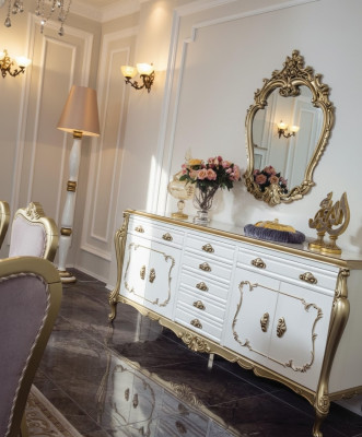 Dressoir laden dressoir meubelkast set 2 delen commode spiegel nieuw
