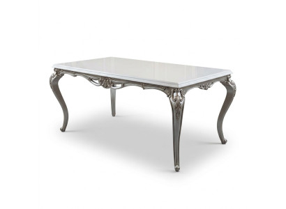 Klassieke eettafel Zilveren tafels Barok Rococo tafel Eetkamer meubels Wit