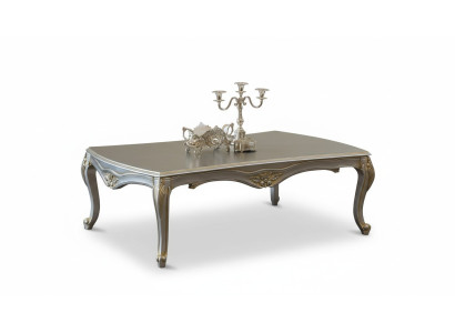 Luxe salontafel Klassieke salontafel Gouden zilveren tafel Hout