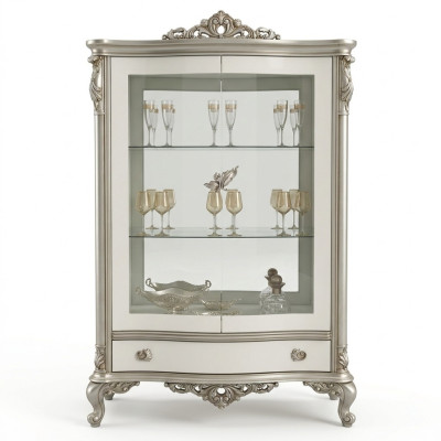 Klassieke zilveren vitrine Franse stijl meubels dressoir Glaskast