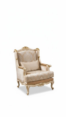 Barok Fauteuil Goud Beige Fauteuil Eenpersoons Klassieke Stijl Meubels Fluweel Hout