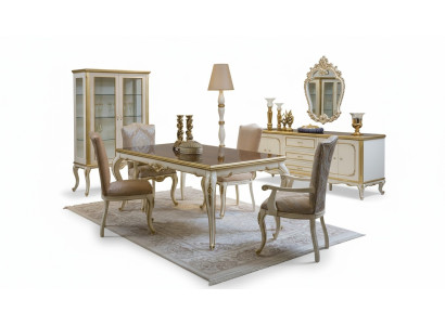 Ontwerp eetkamer set 8-delig Eettafel Stoel Dressoir Vitrine Spiegel Tafels Hout