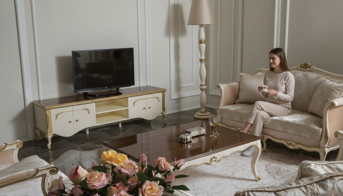 Luxe set salontafel tv-kast bank bank kussenset suite 3-dlg. Nieuw