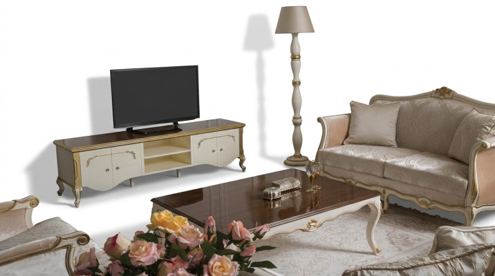Luxe set salontafel tv-kast bank bank kussenset suite 3-dlg. Nieuw