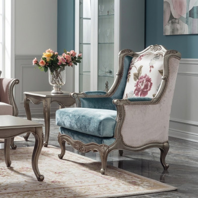 Fauteuil éénzitter luxe 1-zits gestoffeerde zitting textiel zitting stof klassiek.