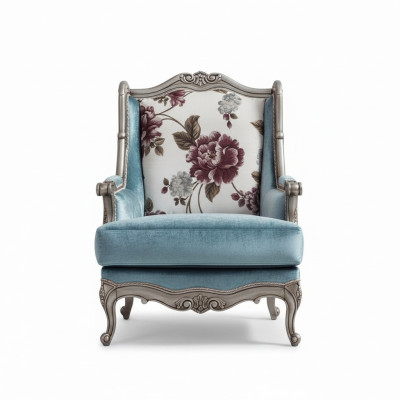 Fauteuil éénzitter luxe 1-zits gestoffeerde zitting textiel zitting stof klassiek.