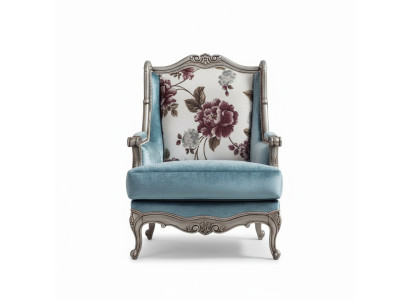 Fauteuil éénzitter luxe 1-zits gestoffeerde zitting textiel zitting stof klassiek.