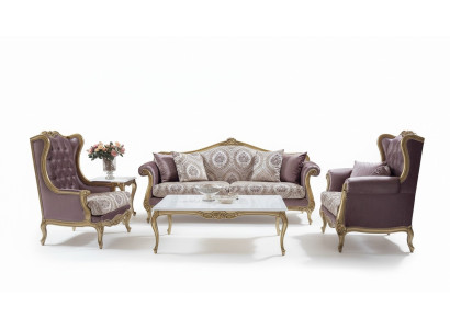 Luxe bankstel salontafel banken fauteuils stof bankstel set van 4 stuks fluweel