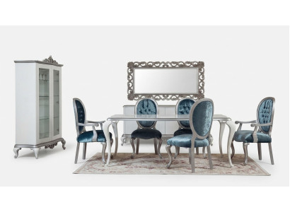 Ontwerp Eetkamer Set 8-delig Stoel Dressoir Vitrine Spiegel Eettafels Hout