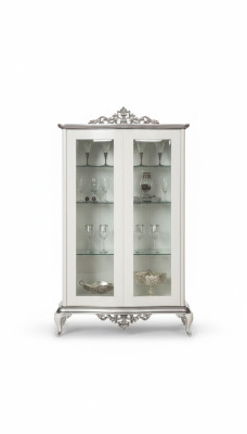 Vitrine Wit Glazen Kast Ontwerp Klassieke Kast Luxe Houten Meubels