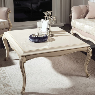 Franse salontafel Barok Rococo meubels Wit Zilver Inrichting Hout