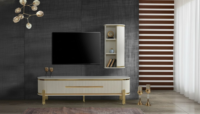 Luxe tv-kast televisiestandaard dressoir dressoir wandmeubel 2-delig Nieuw