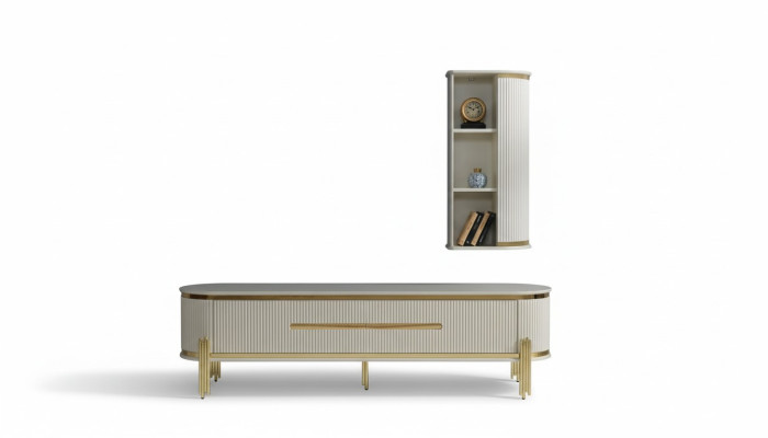 Luxe tv-kast televisiestandaard dressoir dressoir wandmeubel 2-delig Nieuw