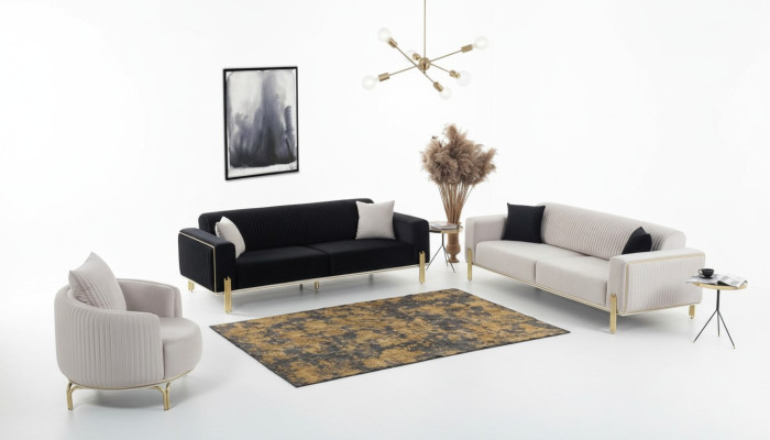 Luxe bankstel bankstel bankstel bankstel banken 3+3+1 gestoffeerde bankstellen fluweel
