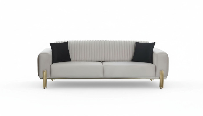 Luxe bankstel 3-zitsbank bankstellen banken Gestoffeerde bank stof Modern wit Driezitter