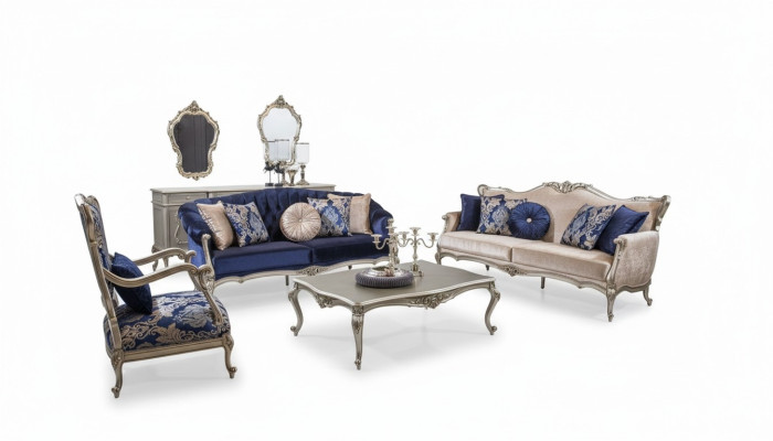 Compleet set bankstel 3+2+1 zits banken salontafel designbank 4-delig
