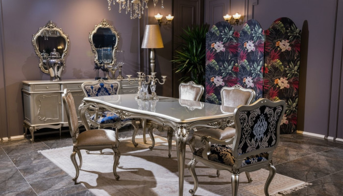Luxe eetkamer set Tafel + 6x Armstoelen Stoel Eetgroep Eetkamer Set 7-delig