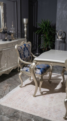 Fauteuil Stoelen Armleuning Gestoffeerde stoel Luxe stoel Eetkamer Gestreept