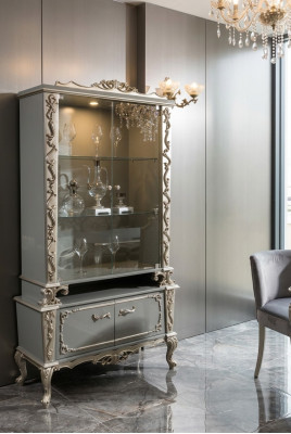 Vitrine glas houten kast vitrine woonkamer meubels dressoir kasten