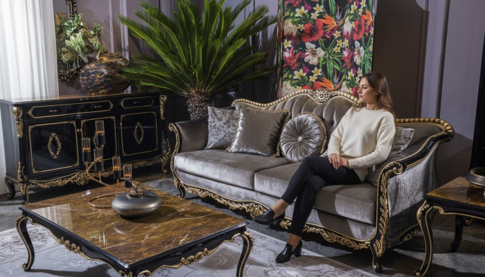 Klassiek luxe bankstel 3-zits banken zitstof ontwerp bankstijl textiel