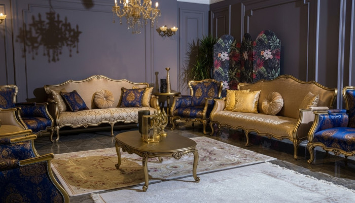 Klassieke bankstel 3+3+1+1 zits luxe set bankstel fauteuil 4-delig