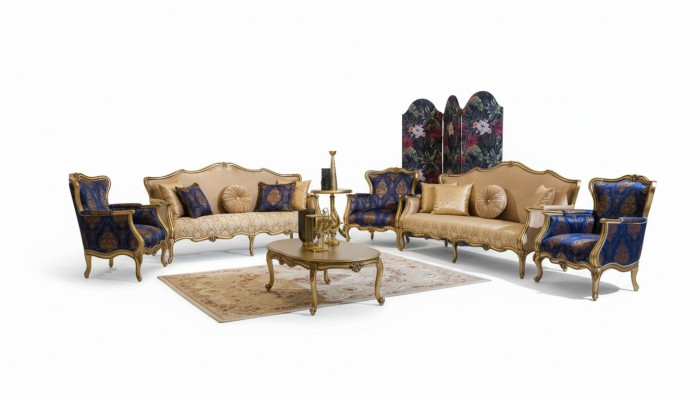 Klassieke bankstel 3+3+1+1 zits luxe set bankstel fauteuil 4-delig