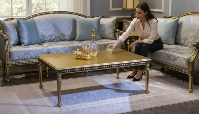 Bank Tafel Koffie Tafels Woonkamer Luxe Salontafel Ontwerp Goud Nieuw