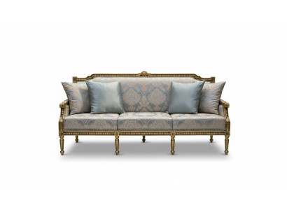 Driepersoons bank gestoffeerd bankstel 3 zits luxe bank kamer blauwe driezitsbank