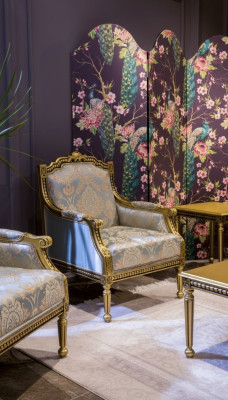 Fauteuil éénzitter luxe 1-zits gestoffeerde zit Designer textiel zetel stof art deco