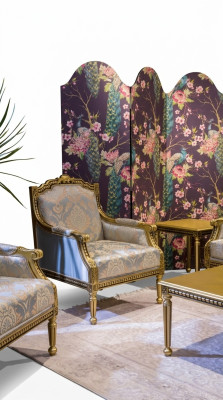 Fauteuil éénzitter luxe 1-zits gestoffeerde zit Designer textiel zetel stof art deco