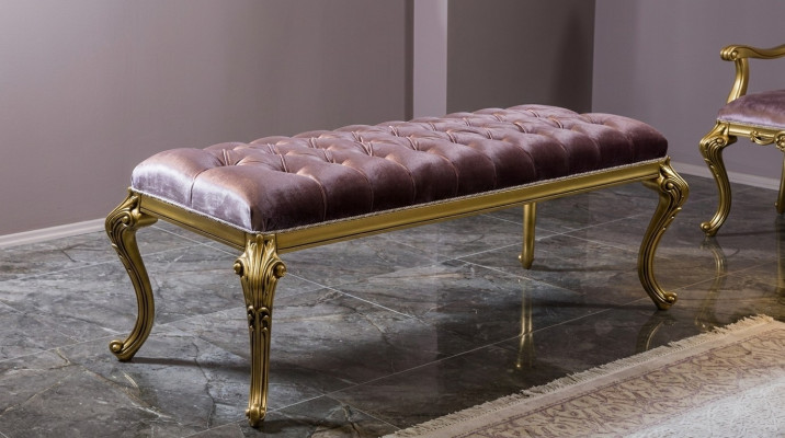 Luxe poef ontwerper Chesterfield fluweel bijzettafel gestoffeerd bank