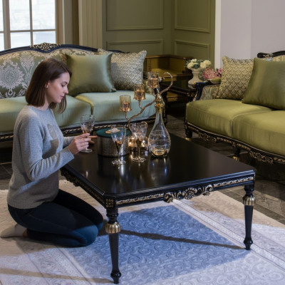 Zwarte salontafel Salontafels Woonkamer Houten tafel Bijzettafel Nieuw