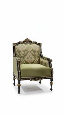 Fauteuil Klassieke Relax Stof Lounge Textiel Zitter Luxe Zetel Barok Groen