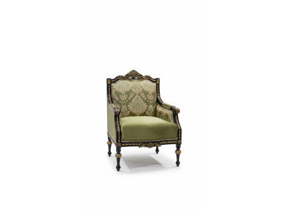 Fauteuil Klassieke Relax Stof Lounge Textiel Zitter Luxe Zetel Barok Groen