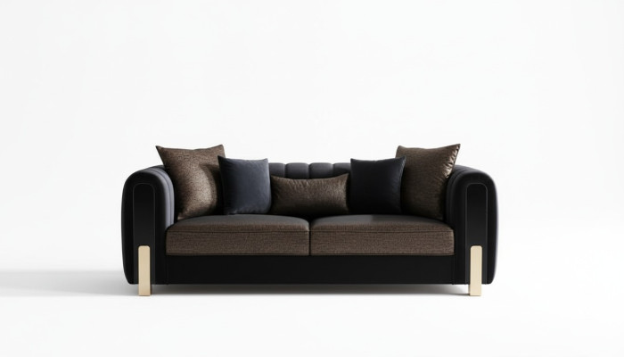 Medusa driezitsbank 3-zitsbank Bankstellen Banken Luxe bekleding Bank Zwart Stof