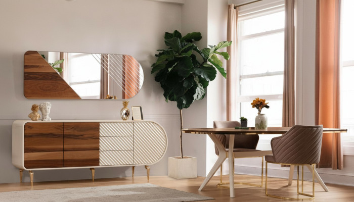 Eetkamer eettafel stoel set groep meubilair tafel luxe tafels meubilair 5-delig.