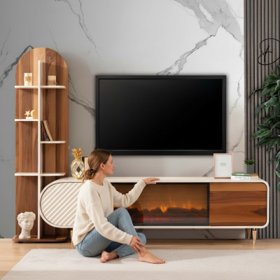Open haard dressoir vuur imitatie kast plank dressoir laag tv tv hout nieuw