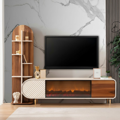 Open haard dressoir vuur imitatie kast plank dressoir laag tv tv hout nieuw
