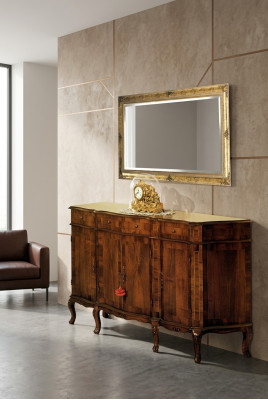 Bruine commode dressoirs massief houten kast meubels ladekast dressoir.