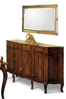 Bruine commode dressoirs massief houten kast meubels ladekast dressoir.
