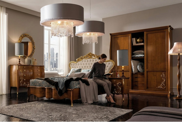 Slaapkamer set Hotel Design Luxe bed Nachtkastje Commode 6-delig