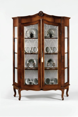 Woonkamer dressoir glazen kast vitrine eetkamer dressoir houten kasten meubels.