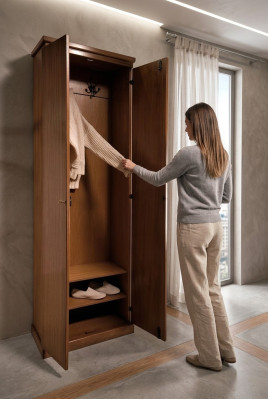 Garderobe Kledingkast Kast Natuurhout Massief hout Kasten Gang Massief Hout