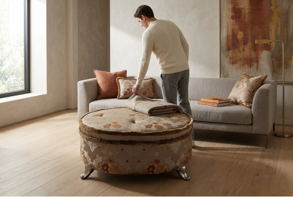 Ovaal Tafel Chesterfield Gestoffeerde Kruk Voetenbank Ottomaanse Bank Bijzettafel Rond