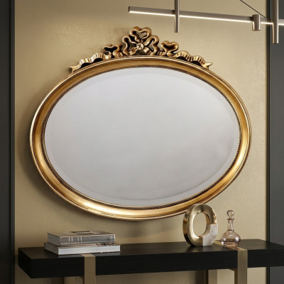 Spiegel Klassischer Holz Ovaler Wandspiegel Spiegel Design Gold Wohnzimmer Neu Spiegel Klassieke houten ovale wandspiegel Spiegelontwerp Goud woonkamer Nieuw